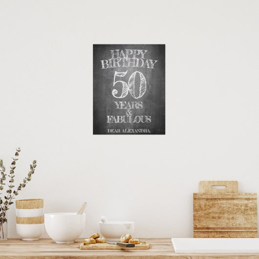 Happy Birthday - 50 jaar en verbluffend Poster (Keuken)