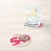 Happy birthday 50 naam en fotopapier onderzetters (Insitu)