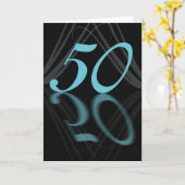 Happy Birthday 50 stijlvol, spiegel 50, 50ste verj Kaart (Gele Bloem)