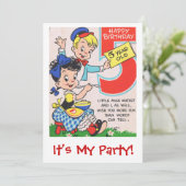 Happy Birthday 5 jaar oude inite Kaart (Staand voorkant)