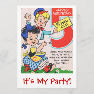 Happy Birthday 5 jaar oude inite Kaart