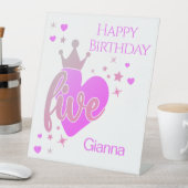 Happy Birthday #5 party Pedestal Sign Reclamebord Met Voetstuk (Insitu)