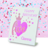 Happy Birthday #5 party Pedestal Sign Reclamebord Met Voetstuk