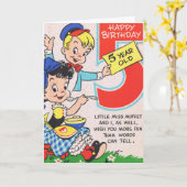 Happy Birthday 5 Year Kaart (Gele Bloem)