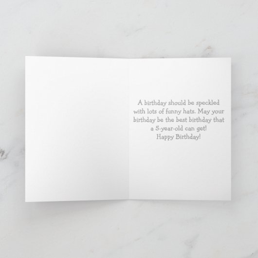 Happy Birthday 5th Little Rocket Theme Kaart (Binnen)