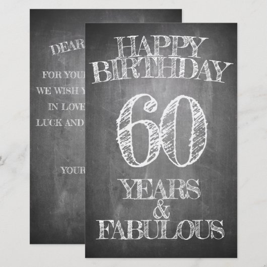 Happy Birthday - 60 jaar & verbluffend in alkboar (Voorkant / Achterkant)