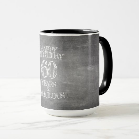 Happy Birthday - 60 jaar & verbluffend in alkboar Mok (Voorkant rechts)