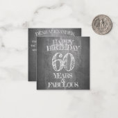 Happy Birthday - 60 jaar & verbluffend in alkboar Notitiekaartje (Voorkant / Achterkant in situ)