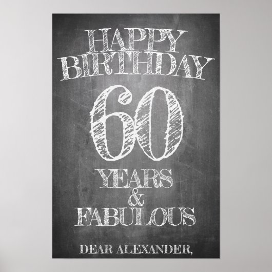 Happy Birthday - 60 jaar & verbluffend in alkboar Poster (Voorkant)