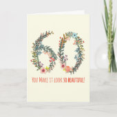 Happy Birthday 60, je laat het er zo mooi uitzien  Kaart (Voorkant)
