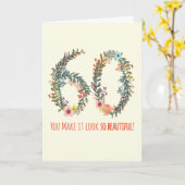 Happy Birthday 60, je laat het er zo mooi uitzien  Kaart (Gele Bloem)