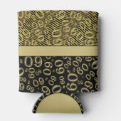 Happy Birthday 60th Number Pattern Gold en Black Blikjeskoeler (Achterkant)