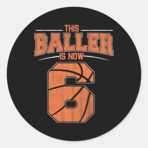 Happy Birthday 6th 6 Year Old Basketball Boys Sixt Ronde Sticker