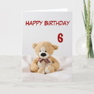 Happy Birthday 6th Teddy Bear Theme Kaart