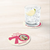 Happy birthday 70 naam en fotopapier onderzetters (Insitu)