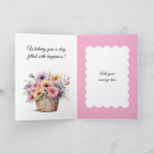 Happy Birthday 70 today flowers pink Kaart (Binnen)