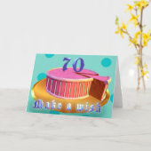 Happy Birthday 70 Verjaardag Kaart Roze Cake strep (Gele Bloem)