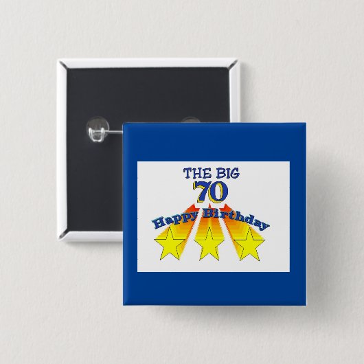 Happy Birthday 70th Button (Voorkant /achterkant)