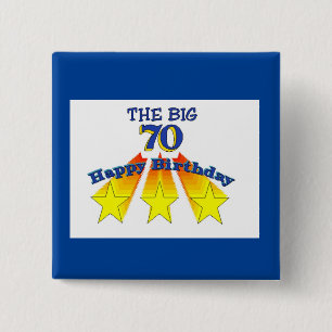 Happy Birthday 70th Button