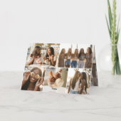 Happy Birthday 7 Photo Collage Love Elegant Blue Kaart (Achterkant)