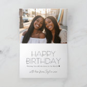 Happy Birthday 7 Photo Love Elegant Black Kaart (Binnen)