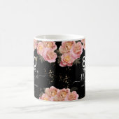 Happy Birthday 80 jaar gebluste roze koffie Koffiemok (Center)