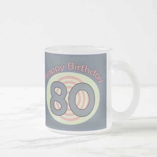 Happy Birthday 80 Matglas Koffiemok (Rechts)