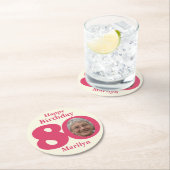 Happy birthday 80 naam en fotopapier onderzetters (Insitu)