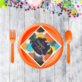 Happy Birthday 80's Retro Abstract Custom Party Servet