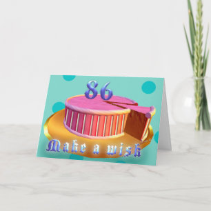 Happy Birthday 86 Birthday Card Roze Cake strips Kaart
