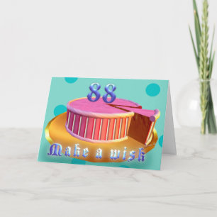 Happy Birthday 88 Birthday Kaart Roze Cake strips