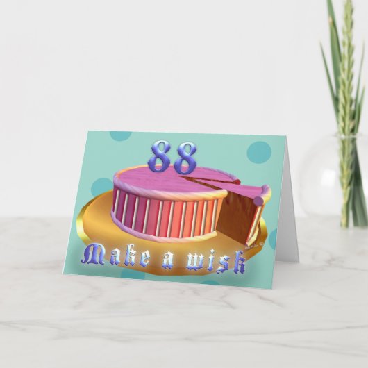 Happy Birthday 88 Birthday Kaart Roze Cake strips (Voorkant)