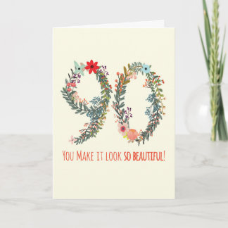 Happy Birthday 90, je laat het er zo mooi uitzien Kaart