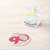 Happy birthday 90 naam en fotopapier onderzetters (Insitu)