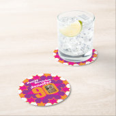 Happy birthday 90 naam en fotopapier onderzetters (Insitu)