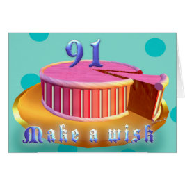 Happy Birthday 91 roze Cake strips Birthday Card