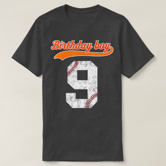 Happy Birthday 9th 9 Year Old Baseball Gift Boys N T-shirt (Design voorkant)