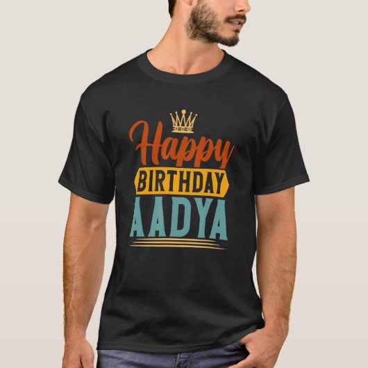 Happy Birthday Aadya T-shirt (Voorkant)