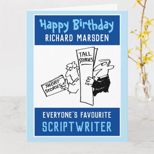 Happy Birthday aan een Scriptwriter Kaart (Gele Bloem)