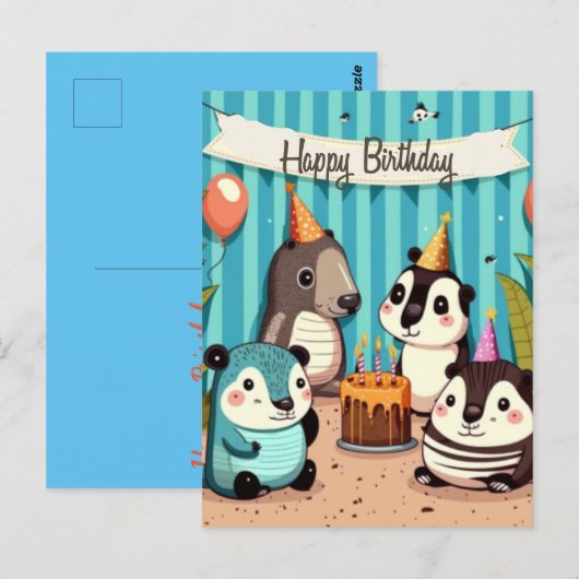 Happy Birthday aangepast Briefkaart (Voorkant / Achterkant)