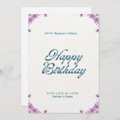 Happy Birthday aangepast Feestdagenkaart (Voorkant / Achterkant)