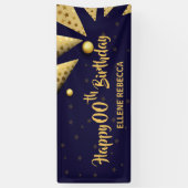 Happy Birthday - Aangepast jaartal - Aangepaste pe Spandoek (Verticaal)