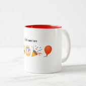 Happy Birthday | Aangepaste Emoji Coffee-Mok Tweekleurige Koffiemok (Voorkant rechts)