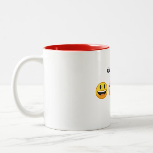 Happy Birthday | Aangepaste Emoji Coffee-Mok Tweekleurige Koffiemok (Links)