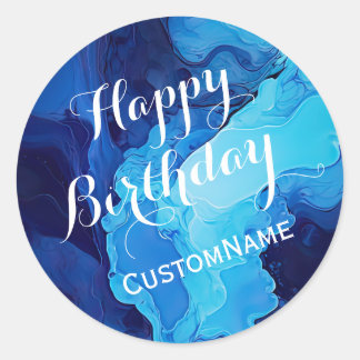 Happy Birthday Aangepaste gepersonaliseerde naam b Ronde Sticker