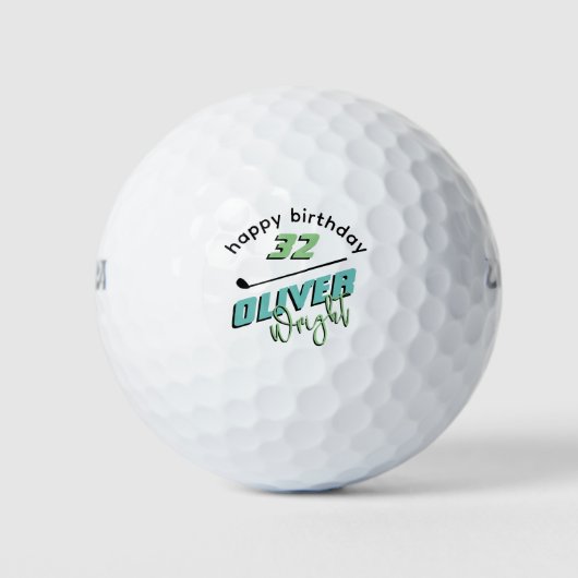 Happy Birthday aangepaste leeftijd / naam Golfballen (Voorkant)