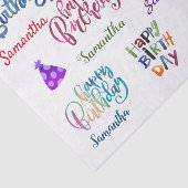 Happy Birthday - Aangepaste naam van aangepaste pa Tissuepapier (Detail)