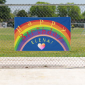"Happy Birthday!" Aangepaste regenboogbanner Spandoek (Insitu)