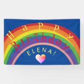 "Happy Birthday!" Aangepaste regenboogbanner Spandoek (Horizontaal)