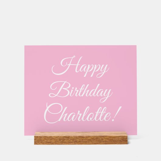 Happy Birthday aangepaste scriptnaam tekst lichtro Acryl Bord (Voorkant)